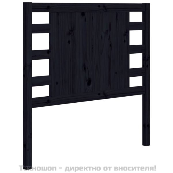 Табла за спалня, черна, 81x4x100 см, бор масив