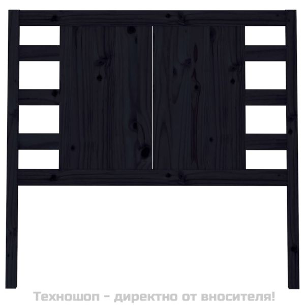 Табла за спалня, черна, 81x4x100 см, бор масив