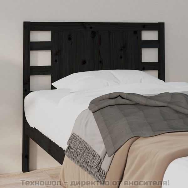 Табла за спалня, черна, 81x4x100 см, бор масив