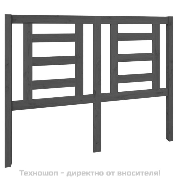Горна табла за легло, сива, 126x4x100 см, бор масив