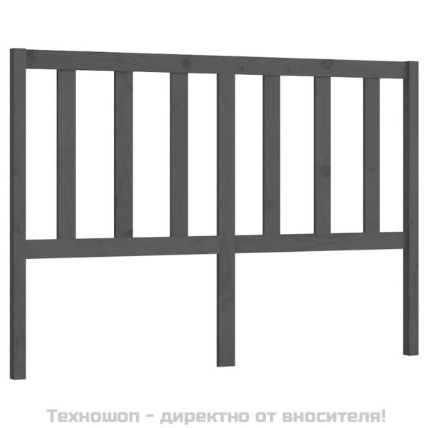 Горна табла за легло, сива, 156x4x100 см, бор масив