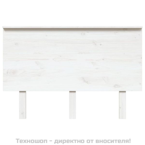 Горна табла за легло, бяла, 124x6x82,5 см, бор масив