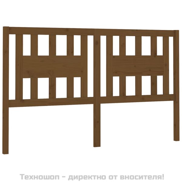 Табла за спалня, меденокафява, 126x4x100 см, бор масив