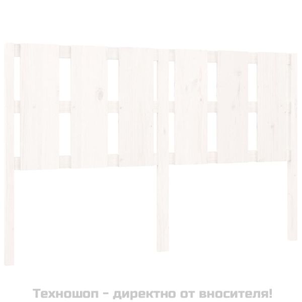 Горна табла за легло, бяла, 155,5x4x100 см, бор масив