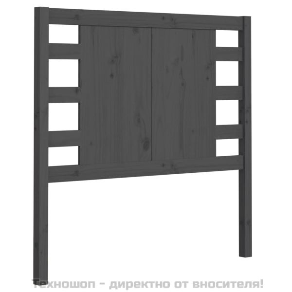 Табла за спалня, сива, 96x4x100 см, бор масив