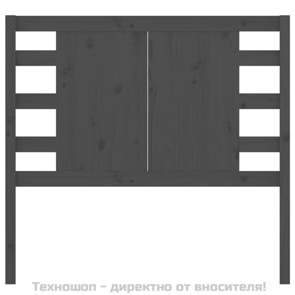 Табла за спалня, сива, 96x4x100 см, бор масив