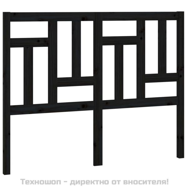 Горна табла за легло, черна, 205,5x4x100 см, бор масив
