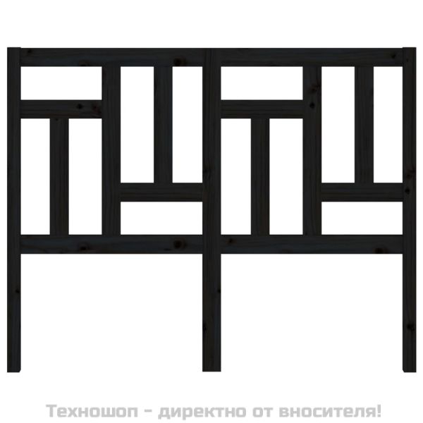 Горна табла за легло, черна, 205,5x4x100 см, бор масив