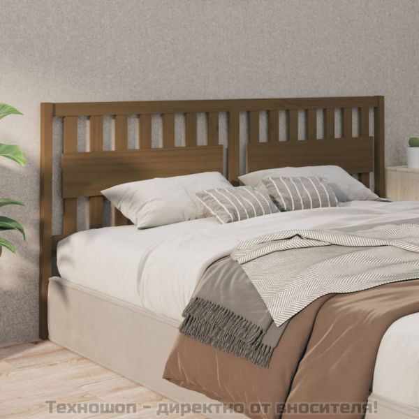 Горна табла за легло, меденокафява, 205,5x4x100 см, бор масив