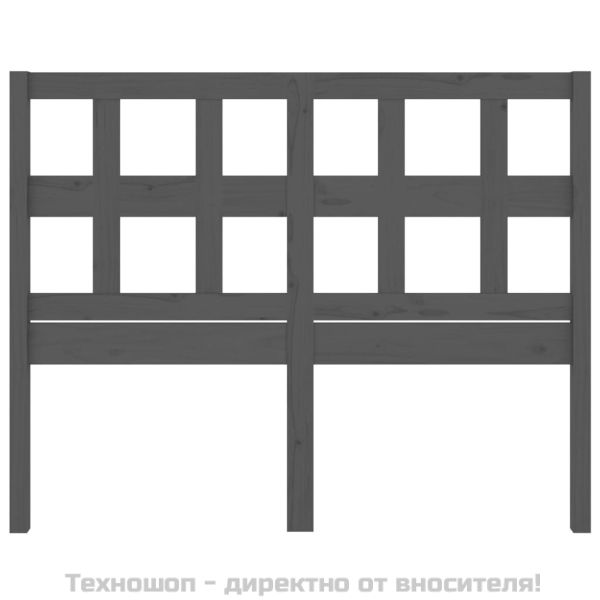 Горна табла за легло, сива, 185,5x4x100 см, бор масив