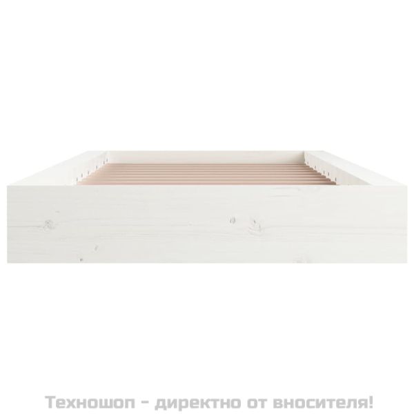 рамка за легло бяла 75x190 см Small Single дърво масив