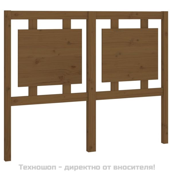 Горна табла за легло, меденокафява, 125,5x4x100 см, бор масив