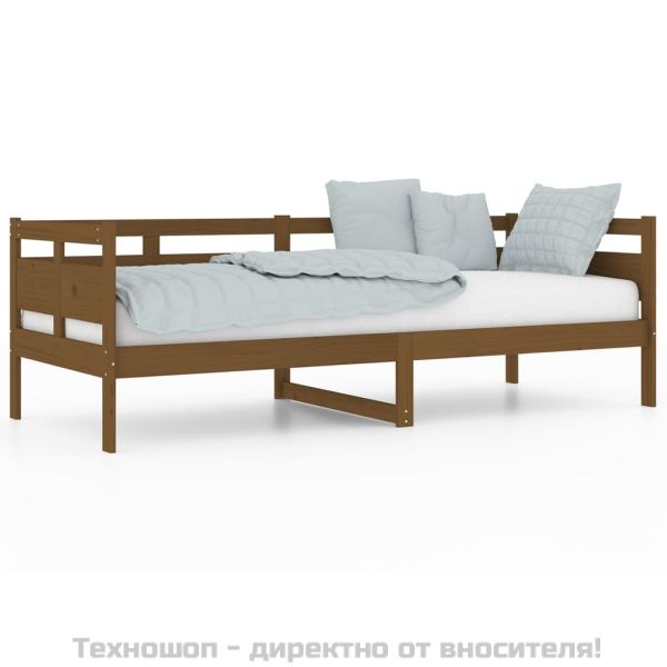Дневно легло, меденокафяво, борово дърво масив, 80x200 см