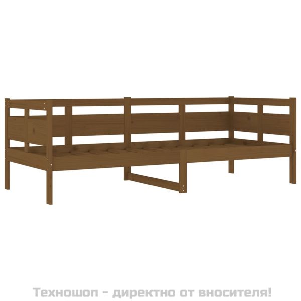 Дневно легло, меденокафяво, борово дърво масив, 80x200 см