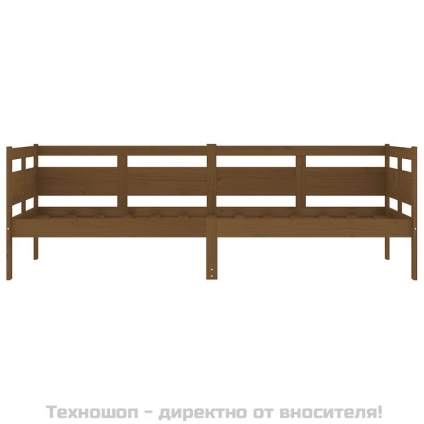 Дневно легло, меденокафяво, борово дърво масив, 80x200 см