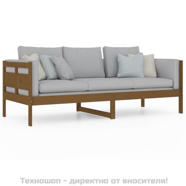 Дневно легло, меденокафяво, борово дърво масив, 80x200 см