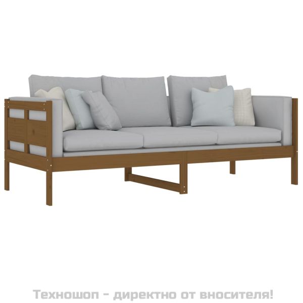 Дневно легло, меденокафяво, борово дърво масив, 80x200 см