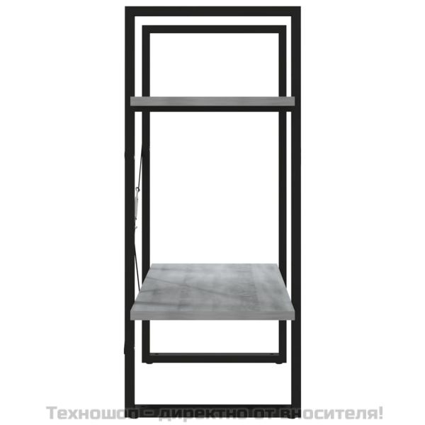 Библиотека на 2 нива, сив сонома, 60x30x70 см, инженерно дърво