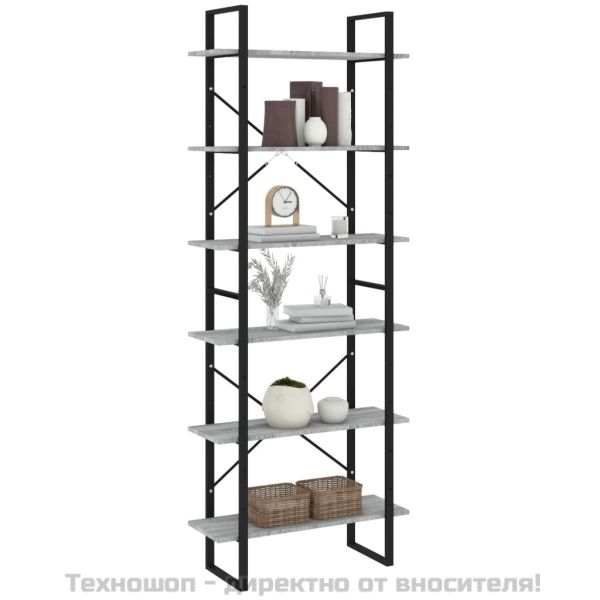 Висок шкаф, Сив сонома, 80x30x210 см, инженерно дърво