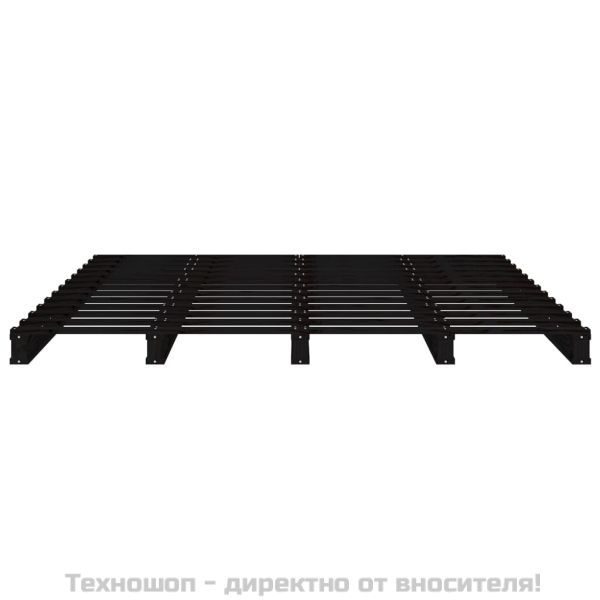Легло от палети черно 120x190 см бор масив Small Double