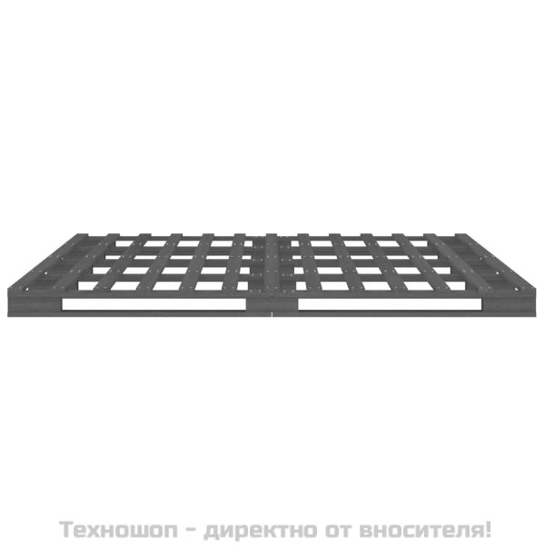 Легло от палети сиво 140x190 см борово дърво масив