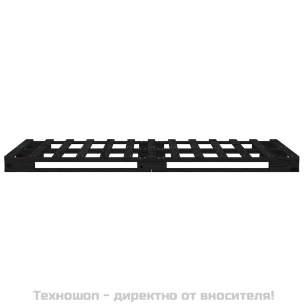 Легло от палети, черно, 75x190 см, бор масив, Small Single