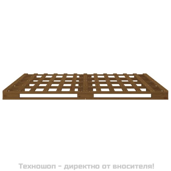 Легло от палети, меденокафява, 120x200 см, бор масив