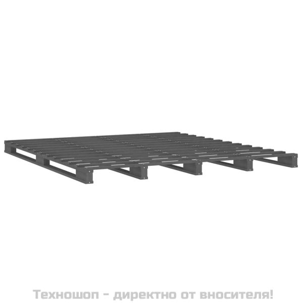 Легло от палети сиво 120x200 см борово дърво масив