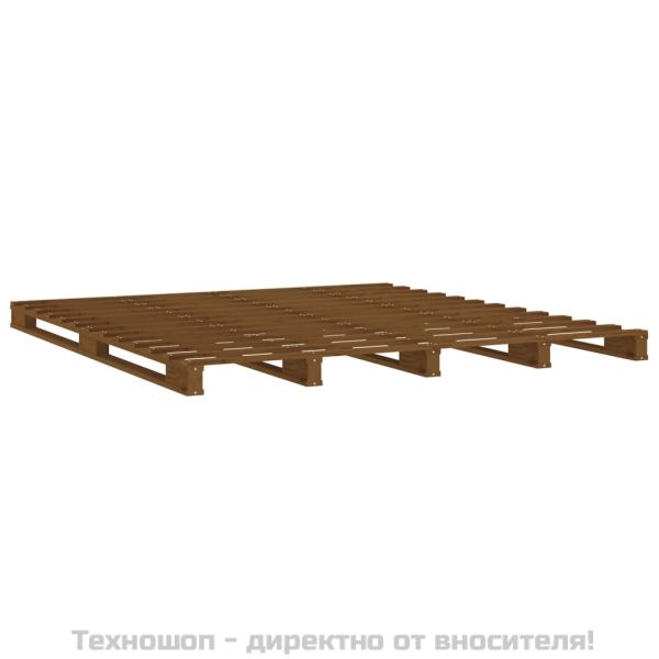 Легло от палети, меденокафяво, 140x190 см, бор масив
