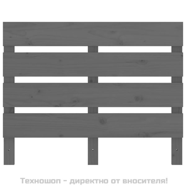 Табла за спалня, сива, 100x3x80 см, бор масив