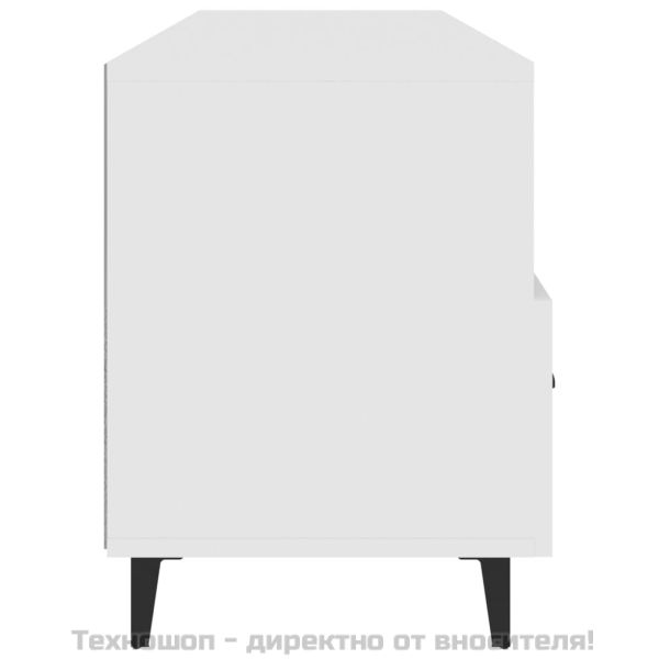 ТВ шкаф, бял, 102x35x50 см, инженерно дърво