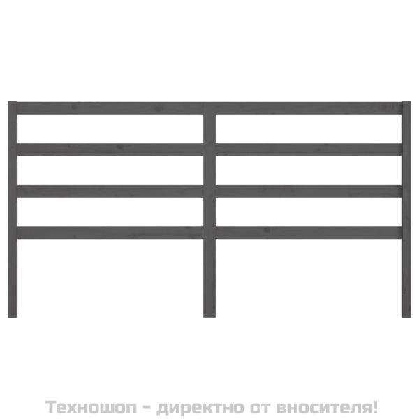 Горна табла за легло, сива, 206x4x100 см, бор масив