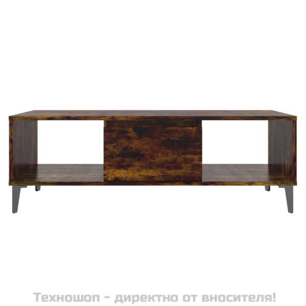 Маса за кафе, опушен дъб, 103,5x60x35 см, инженерно дърво