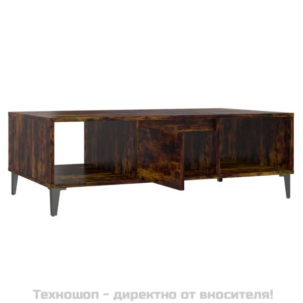 Маса за кафе, опушен дъб, 103,5x60x35 см, инженерно дърво