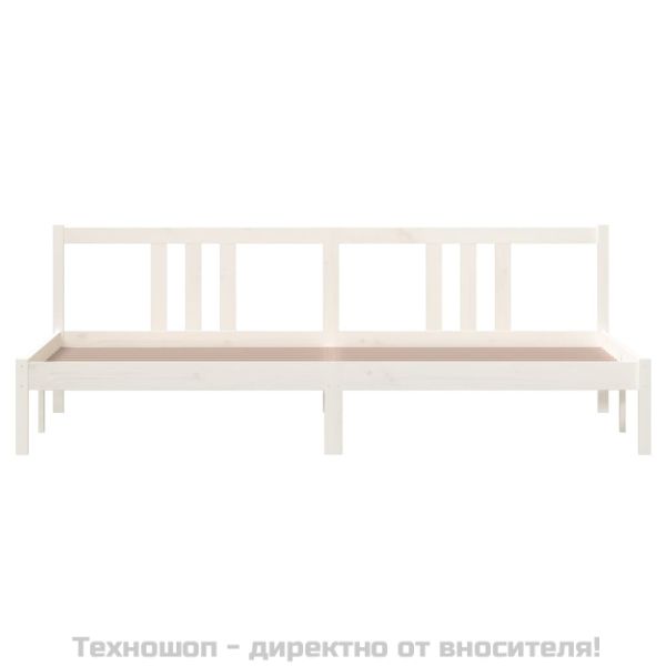 Рамка за легло, бяла, дърво масив, 200x200 см