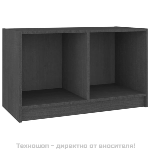 ТВ шкаф, сив, 70x33x42 см, бор масив