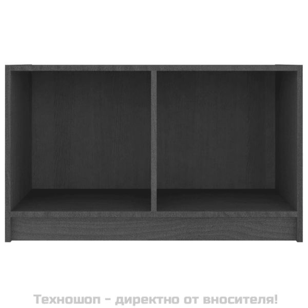 ТВ шкаф, сив, 70x33x42 см, бор масив