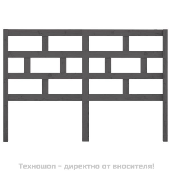 Горна табла за легло, сива, 141x4x100 см, бор масив