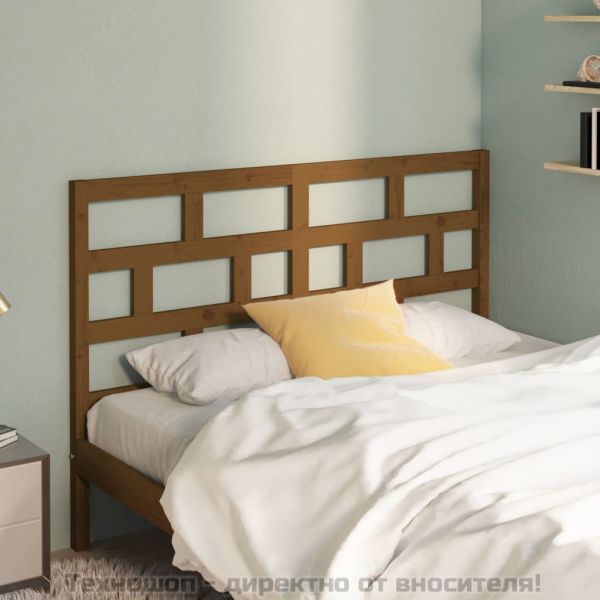 Горна табла за легло, меденокафява, 126x4x100 см, бор масив