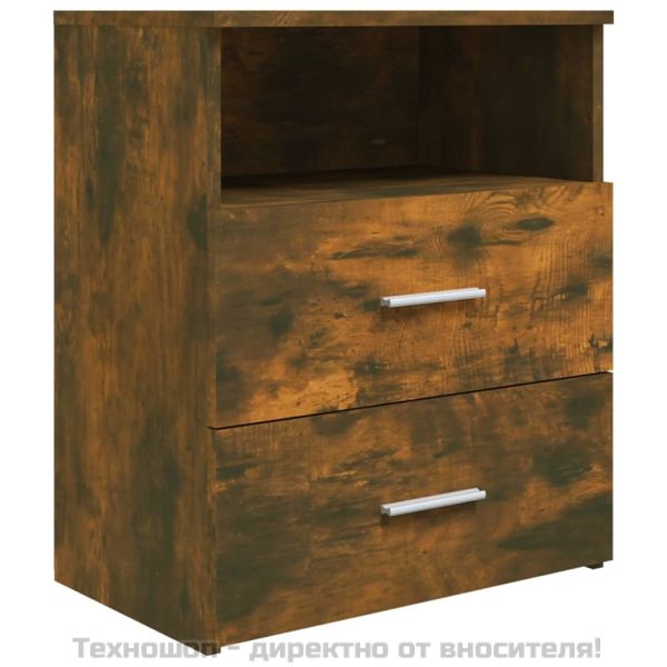 Нощни шкафчета, 2 бр, опушен дъб, 50x32x60 см