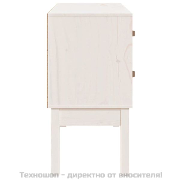 Конзолна маса, бяла, 90x40x78 см, борово дърво масив
