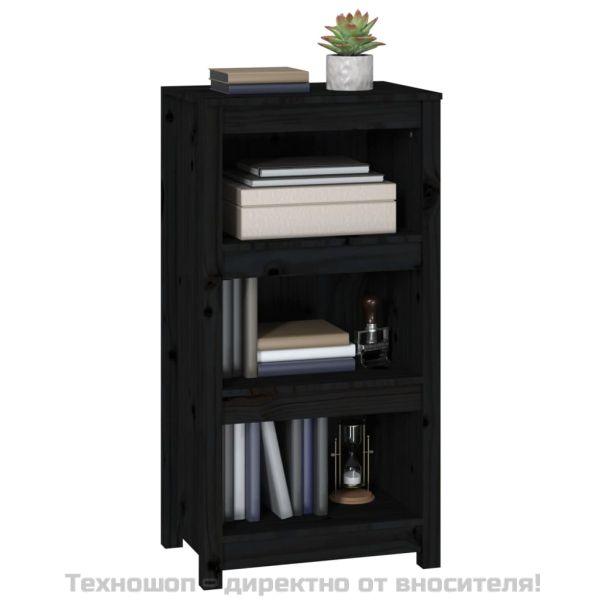 Библиотека, черна, 50x35x97 см, бор масив