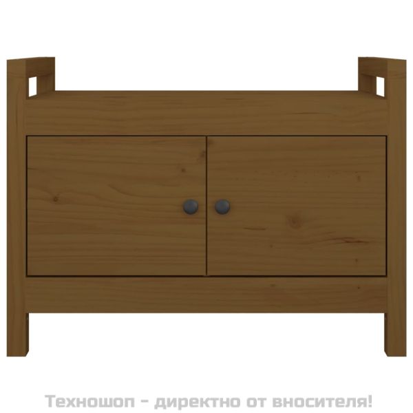 Пейка за антре меденокафява 80x40x60 см борово дърво масив