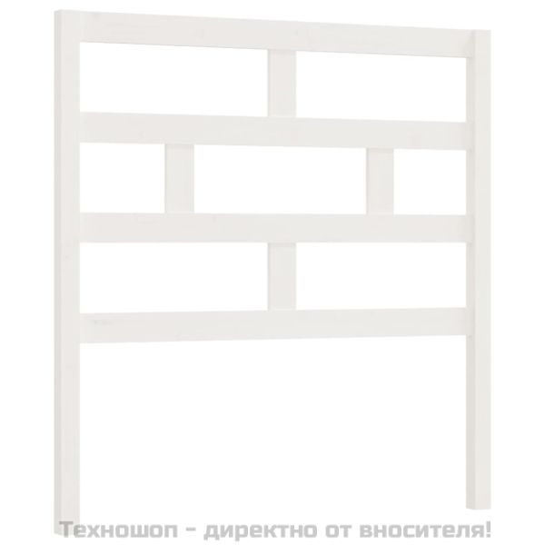 Горна табла за легло, бяла, 81x4x100 см, бор масив