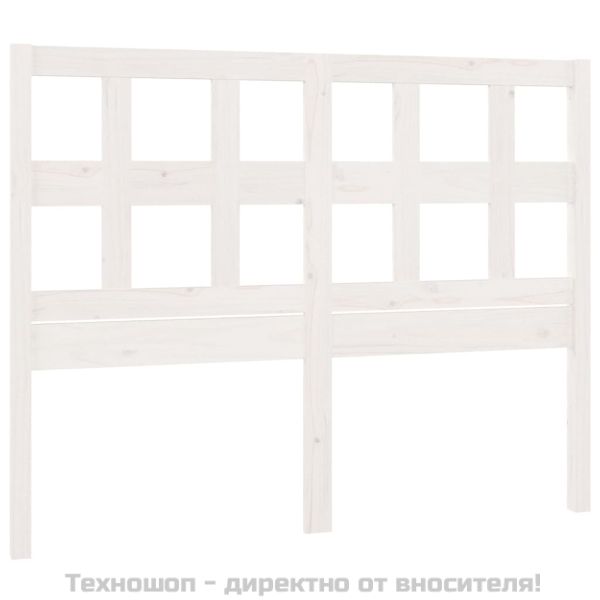 Горна табла за легло, бяла, 145,5x4x100 см, бор масив