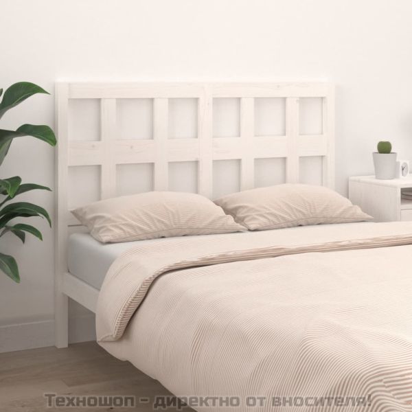 Горна табла за легло, бяла, 145,5x4x100 см, бор масив