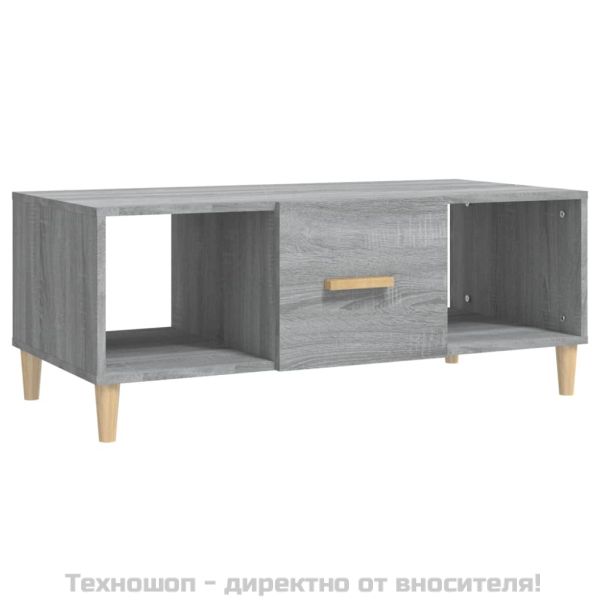 Кафе маса, сив сонома, 102x50x40 см, инженерно дърво