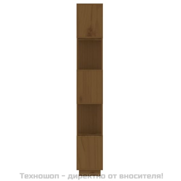 Библиотека/разделител за стая меденокафява 51x25x163,5 см бор