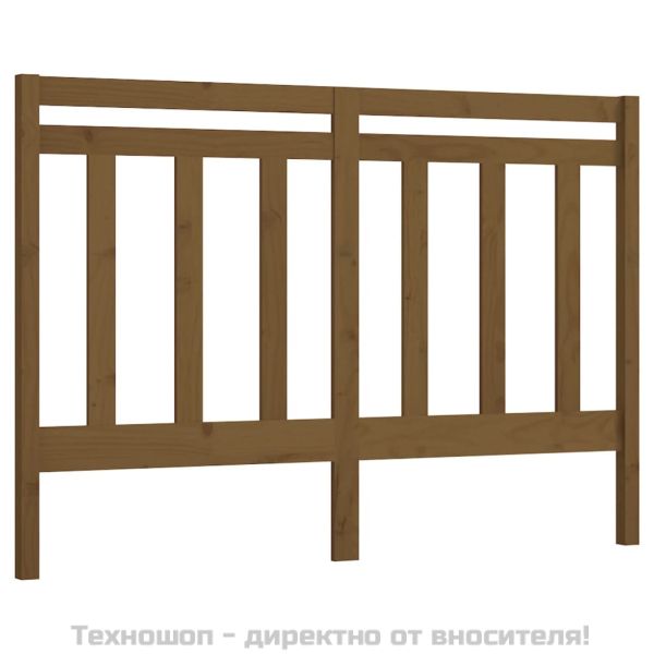 Горна табла за легло, меденокафява, 126x4x100 см, бор масив