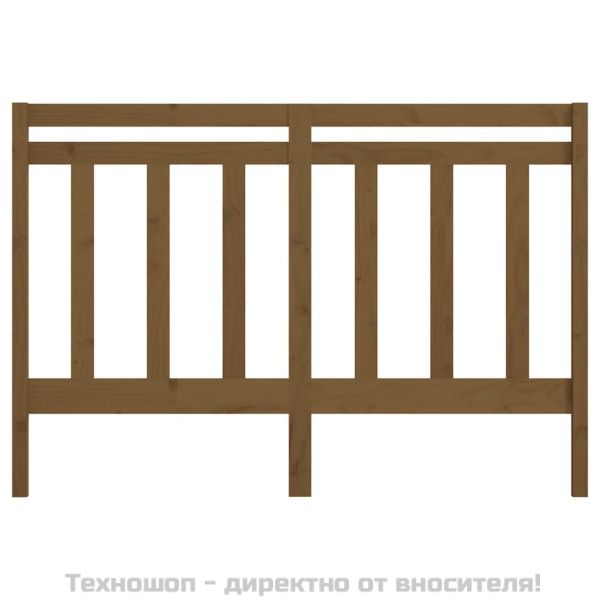 Горна табла за легло, меденокафява, 126x4x100 см, бор масив